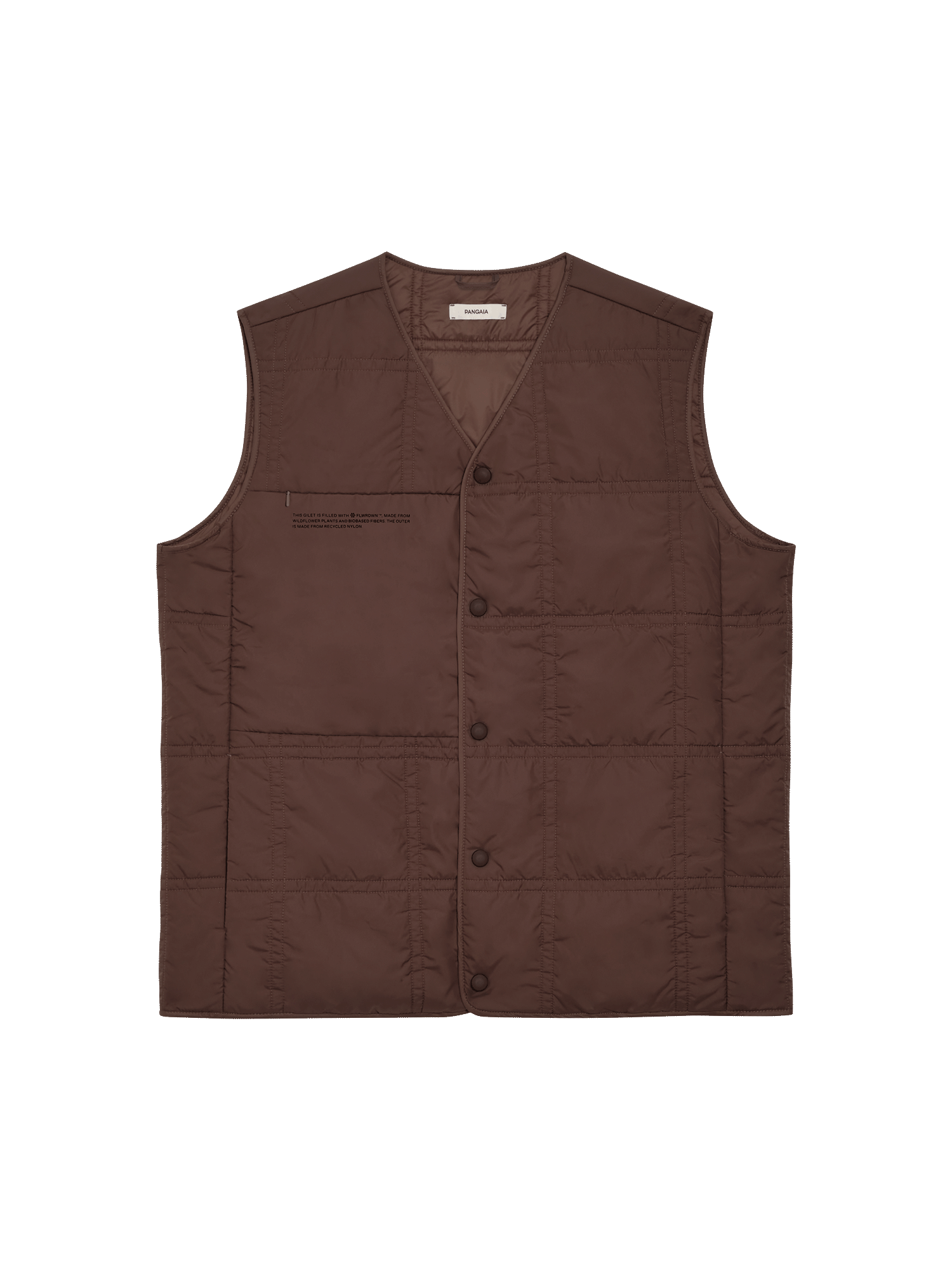 PANGAIA - FLWRDWN Quilted Gilet - chestnut brown XS