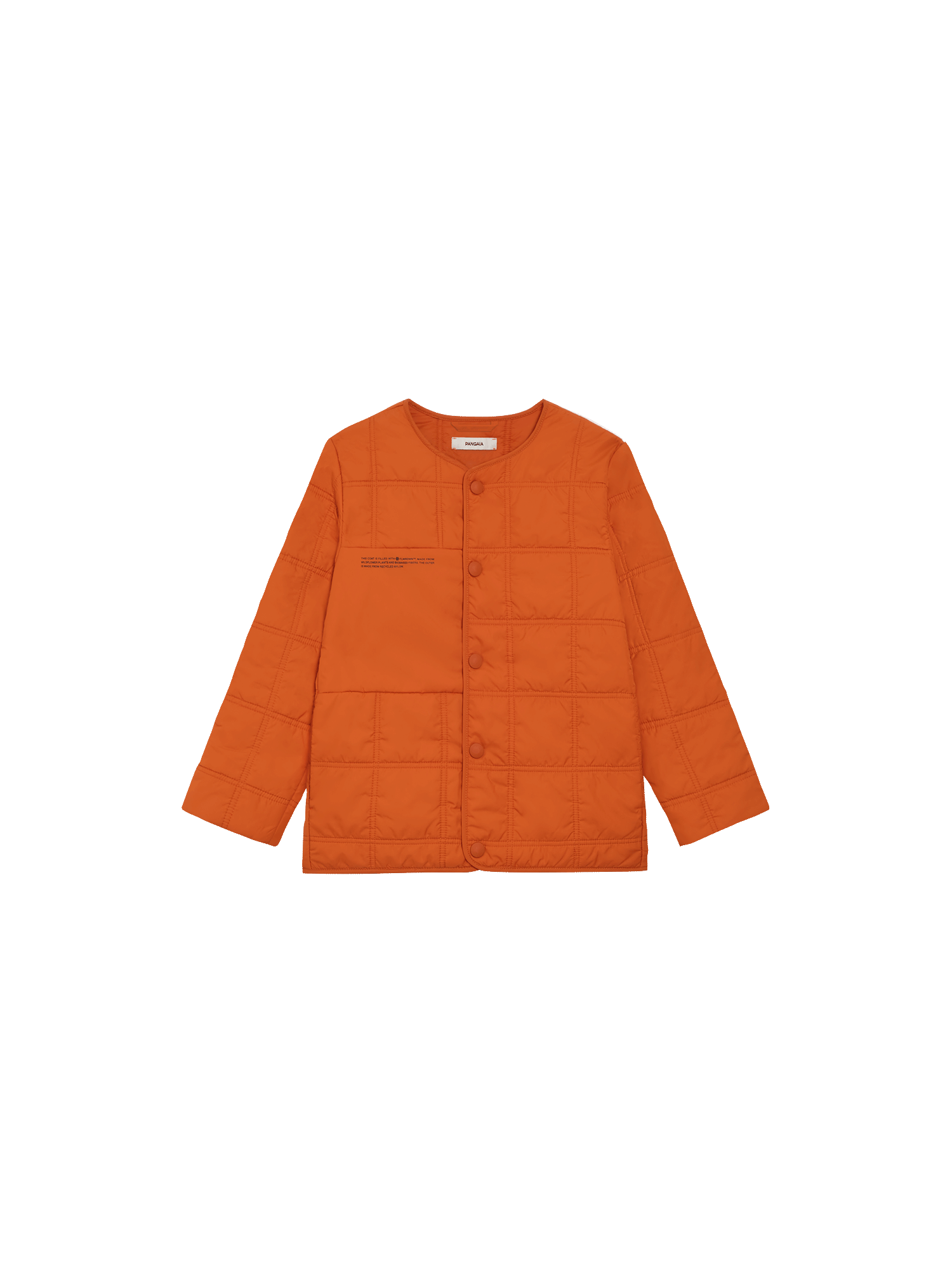 PANGAIA - Kids FLWRDWN Quilted Collarless Jacket - cinnamon orange 3-4YR