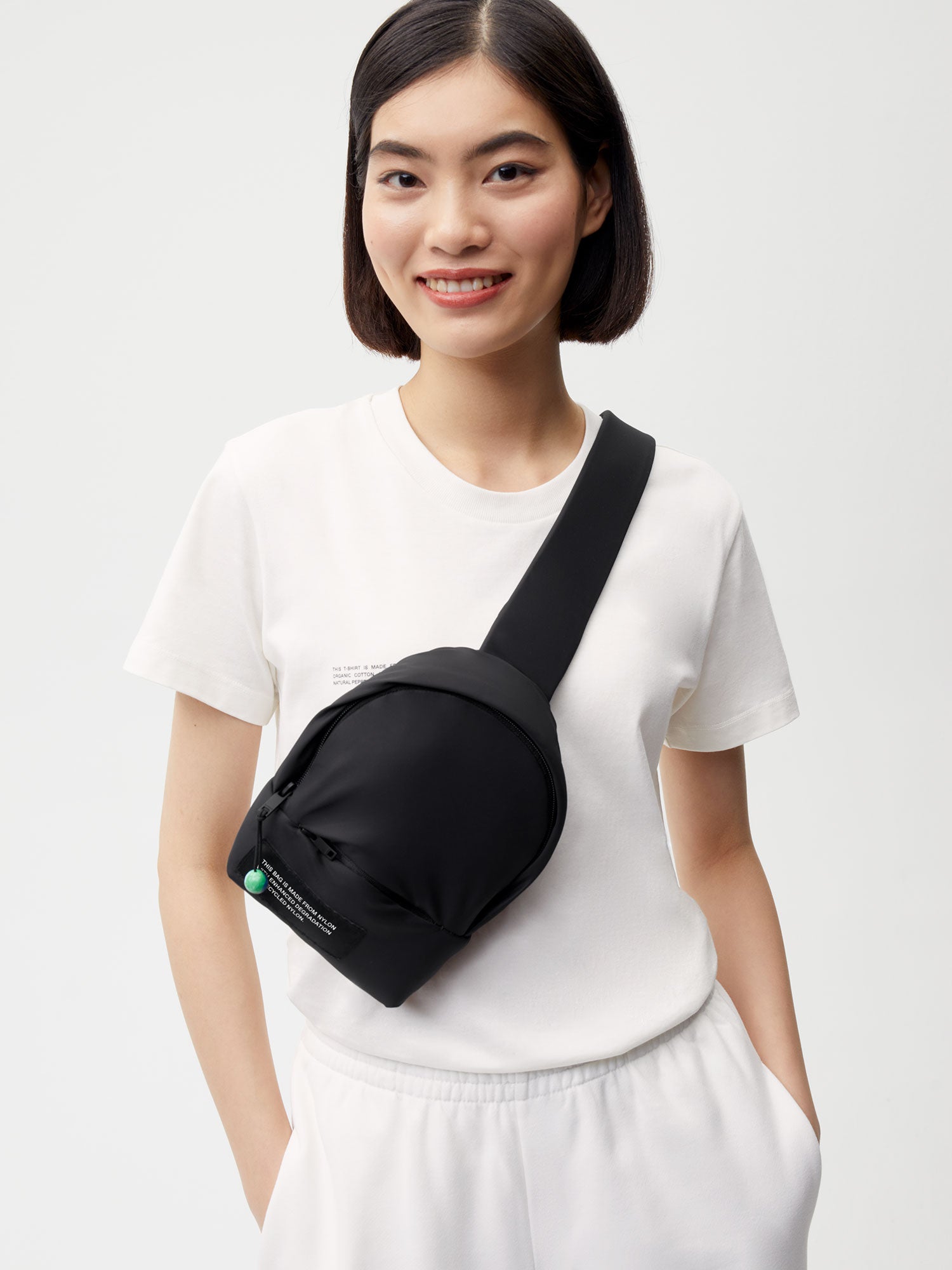 PANGAIA - Nylon Cross-Body Bag - black One Size