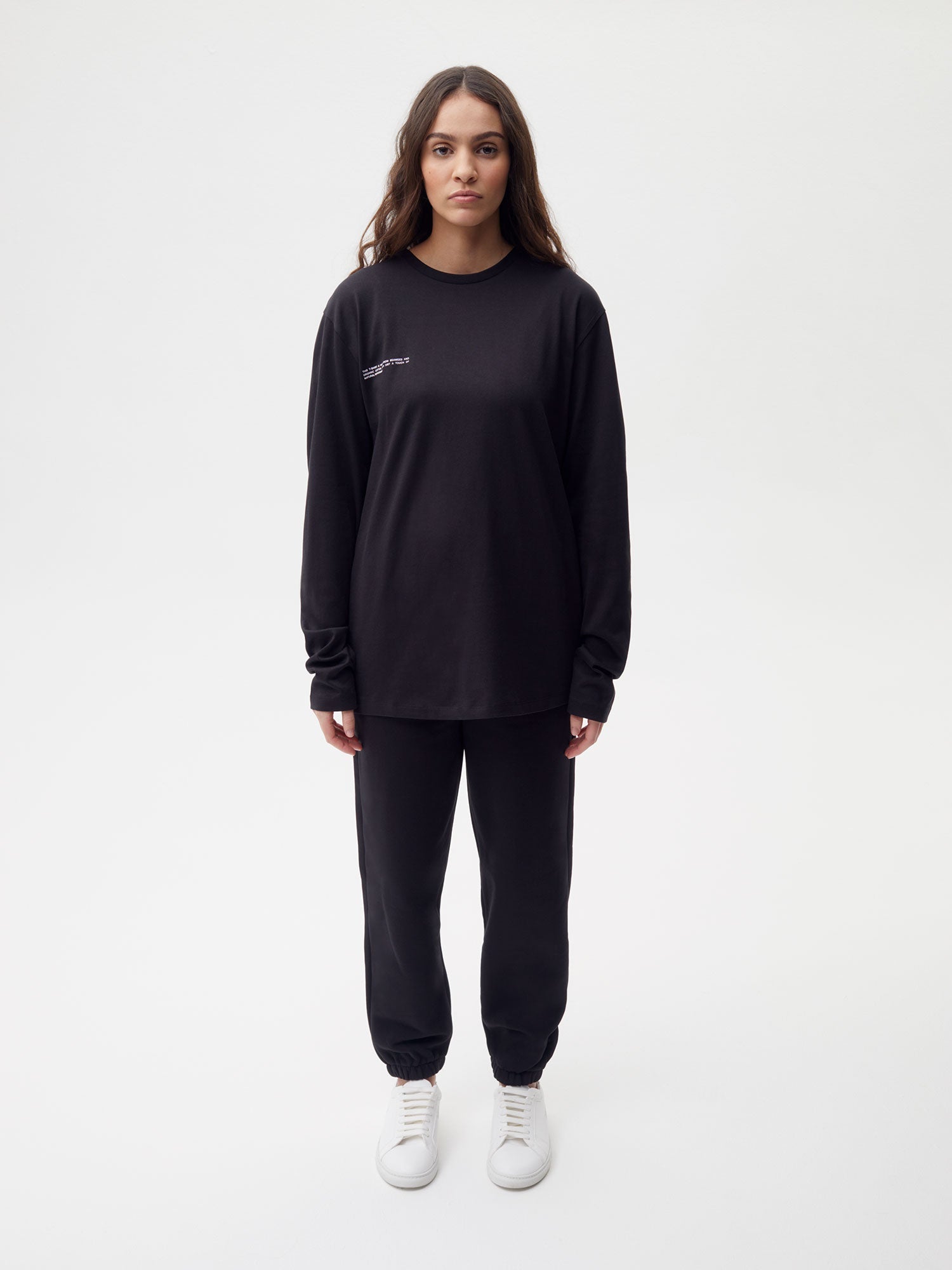 PANGAIA - Organic Cotton Long Sleeve T-shirt with C-FIBER - black M