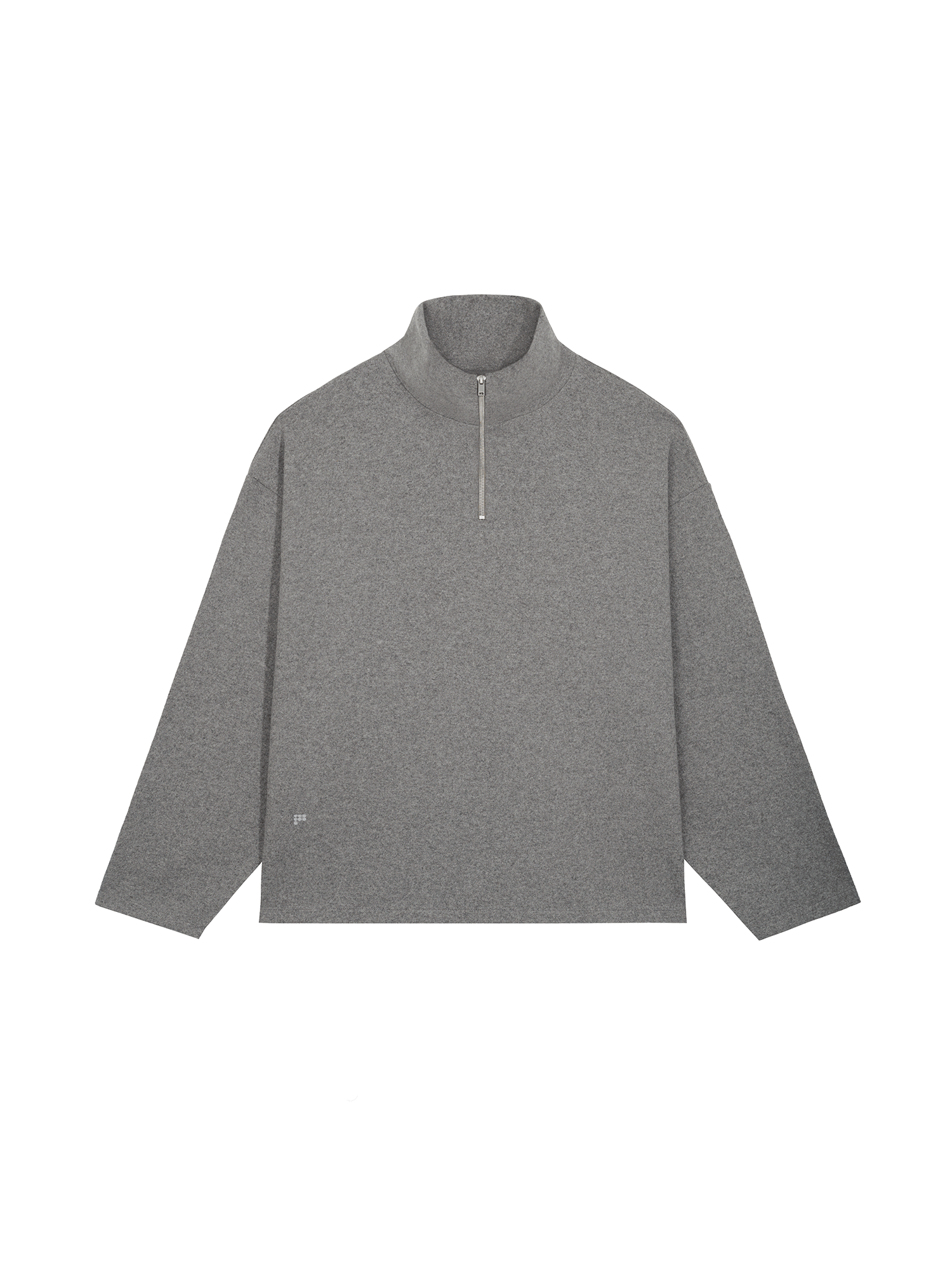 PANGAIA - Women's Recycled Wool Jersey Half-Zip Sweater - volcanic grey L