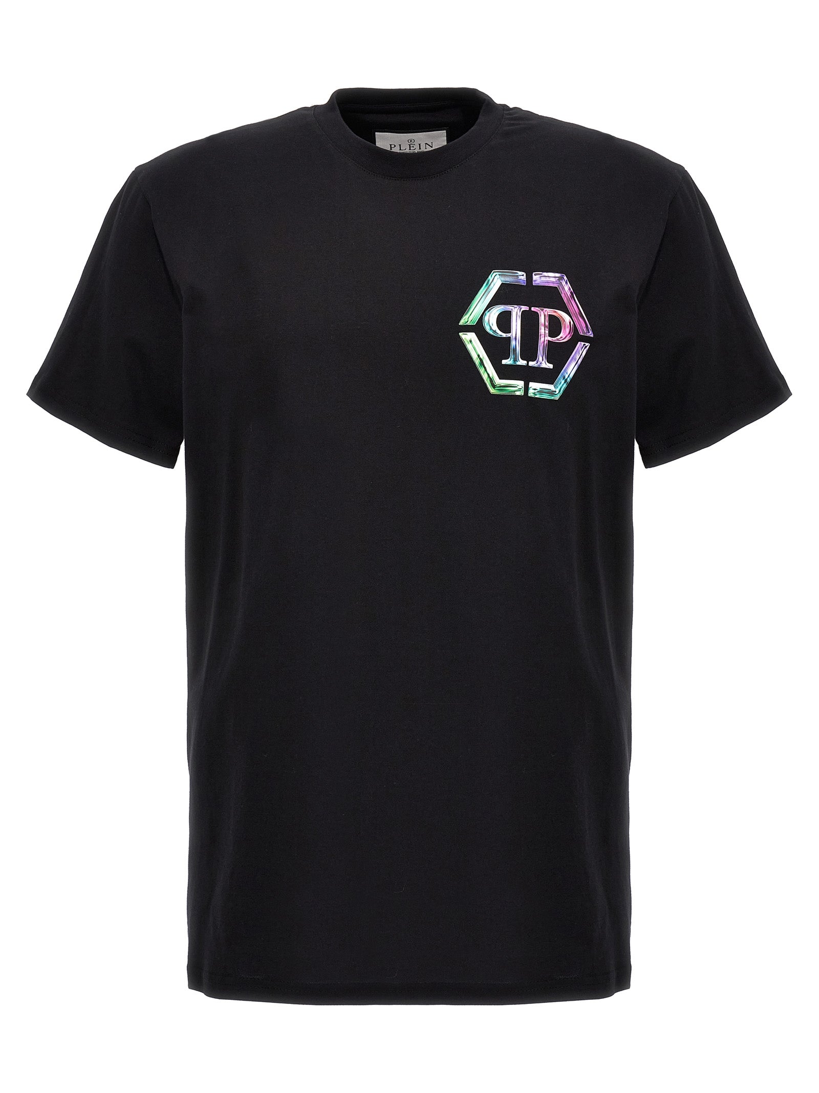 Philipp Plein-Logo Print T Shirt Nero-Uomo