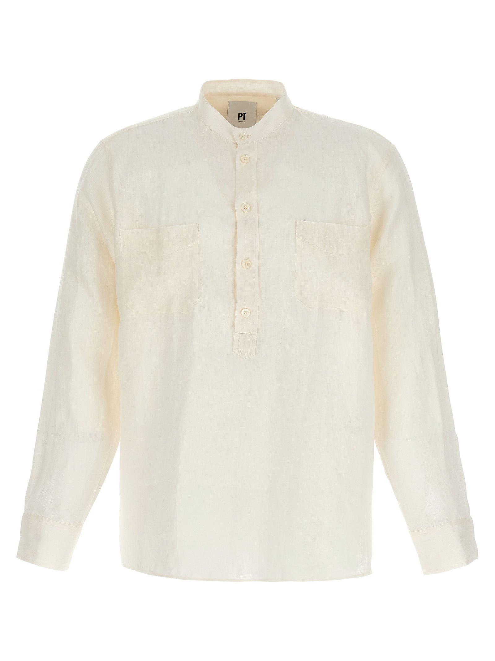 Pt Torino-Linen Shirt Camicie Bianco-Uomo