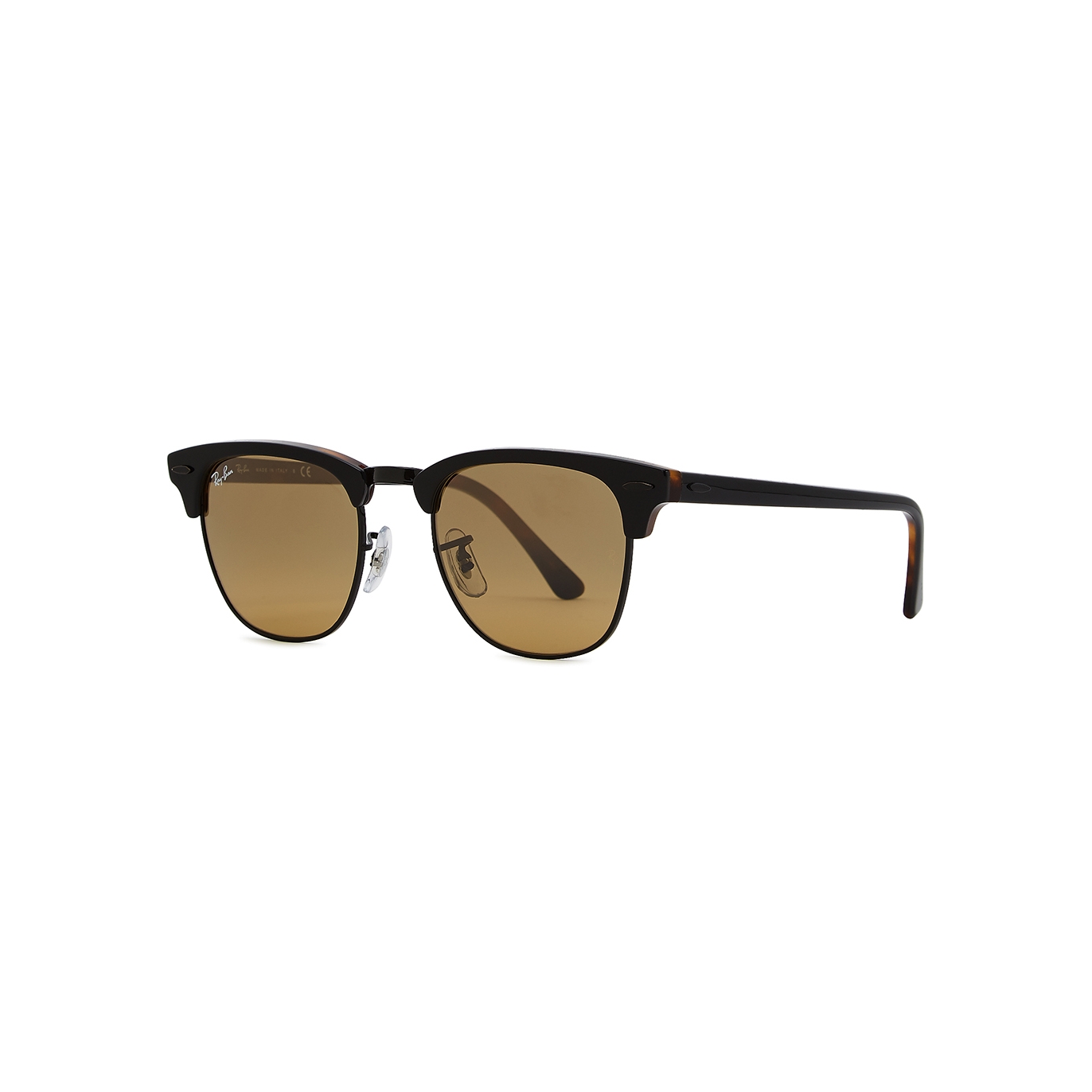 Ray-Ban Black Clubmaster Sunglasses, Sunglasses, Black, Brown Lenses