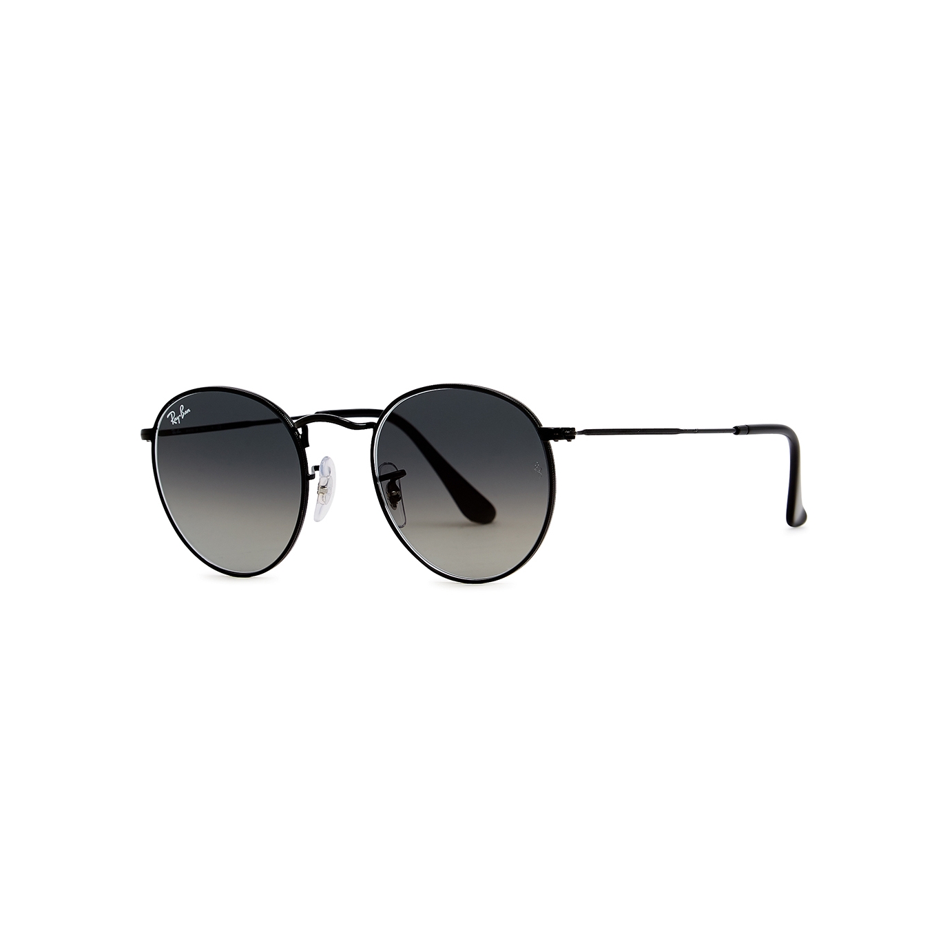 Ray-Ban Black Round-frame Sunglasses, Sunglasses, Charcoal Lenses