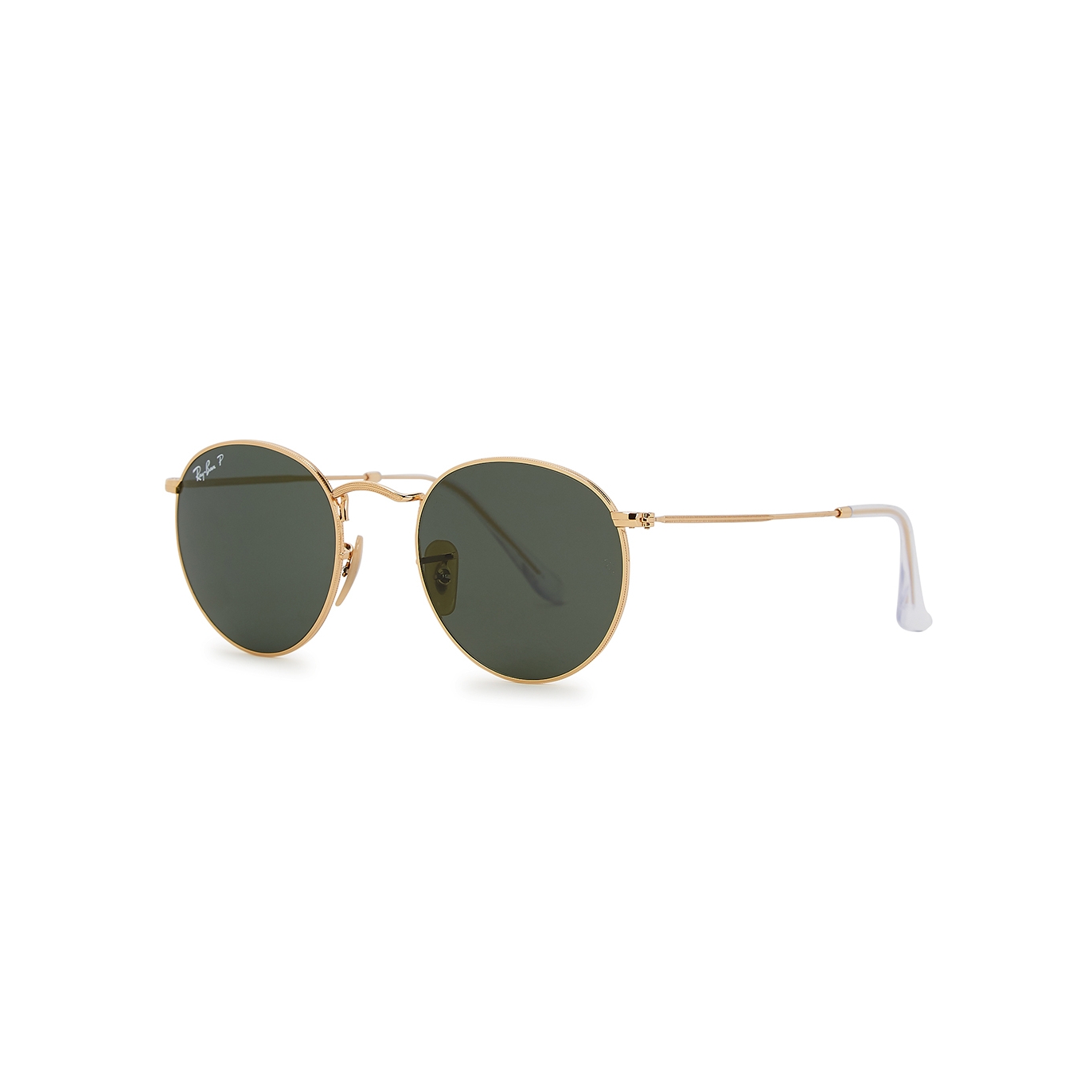 Ray-Ban Gold-tone Round-frame Sunglasses, Sunglasses, Charcoal Lenses