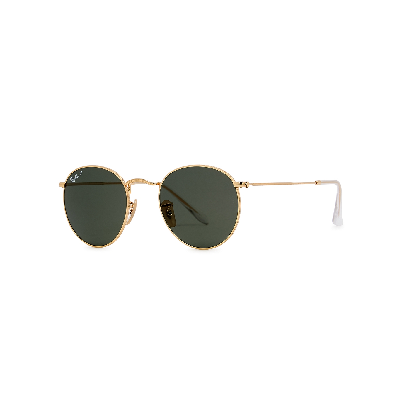 Ray-Ban Gold-tone Round-frame Sunglasses, Sunglasses, Grey Lenses