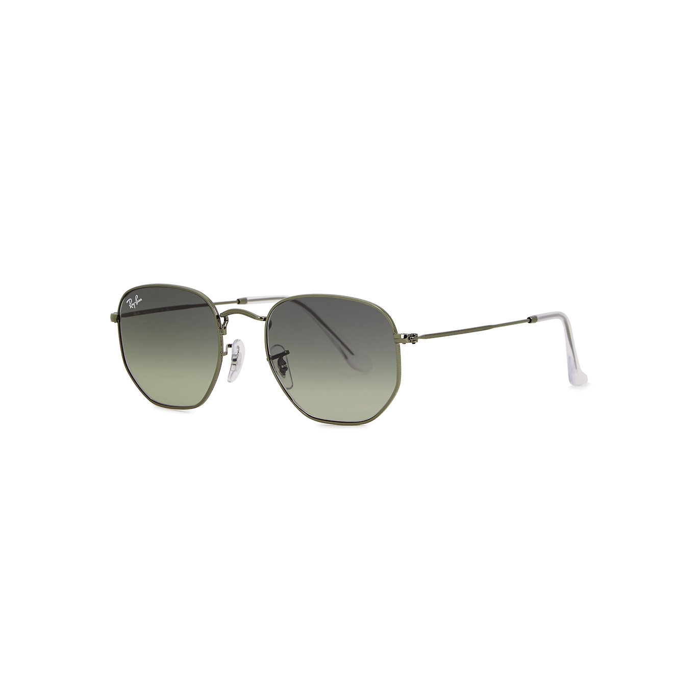 Ray-Ban Gunmetal Polarised Hexagon-frame Sunglasses, Sunglasses, Grey