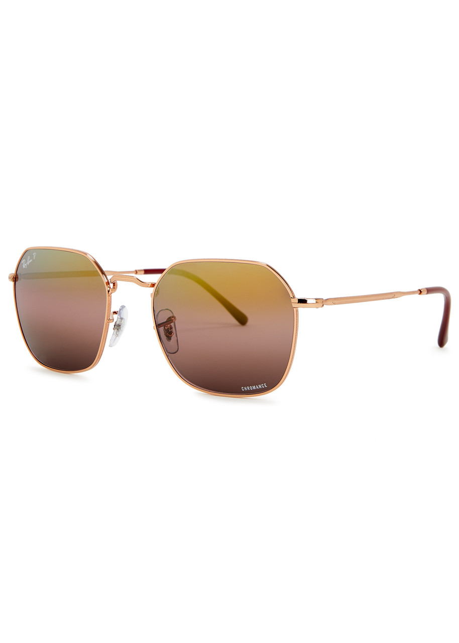 Ray-Ban Jim Hexagon Oval-frame Sunglasses, Sunglasses, Acetate Tips - Pink