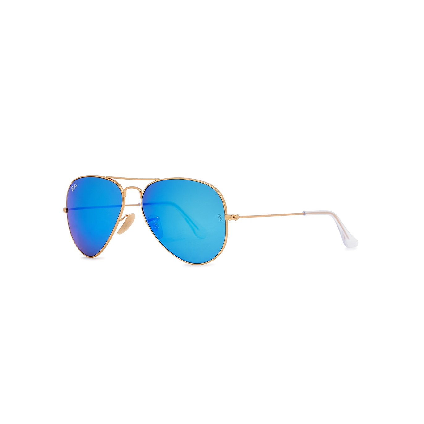 Ray-Ban Matte Gold-tone Aviator Sunglasses, Sunglasses, Blue Lenses