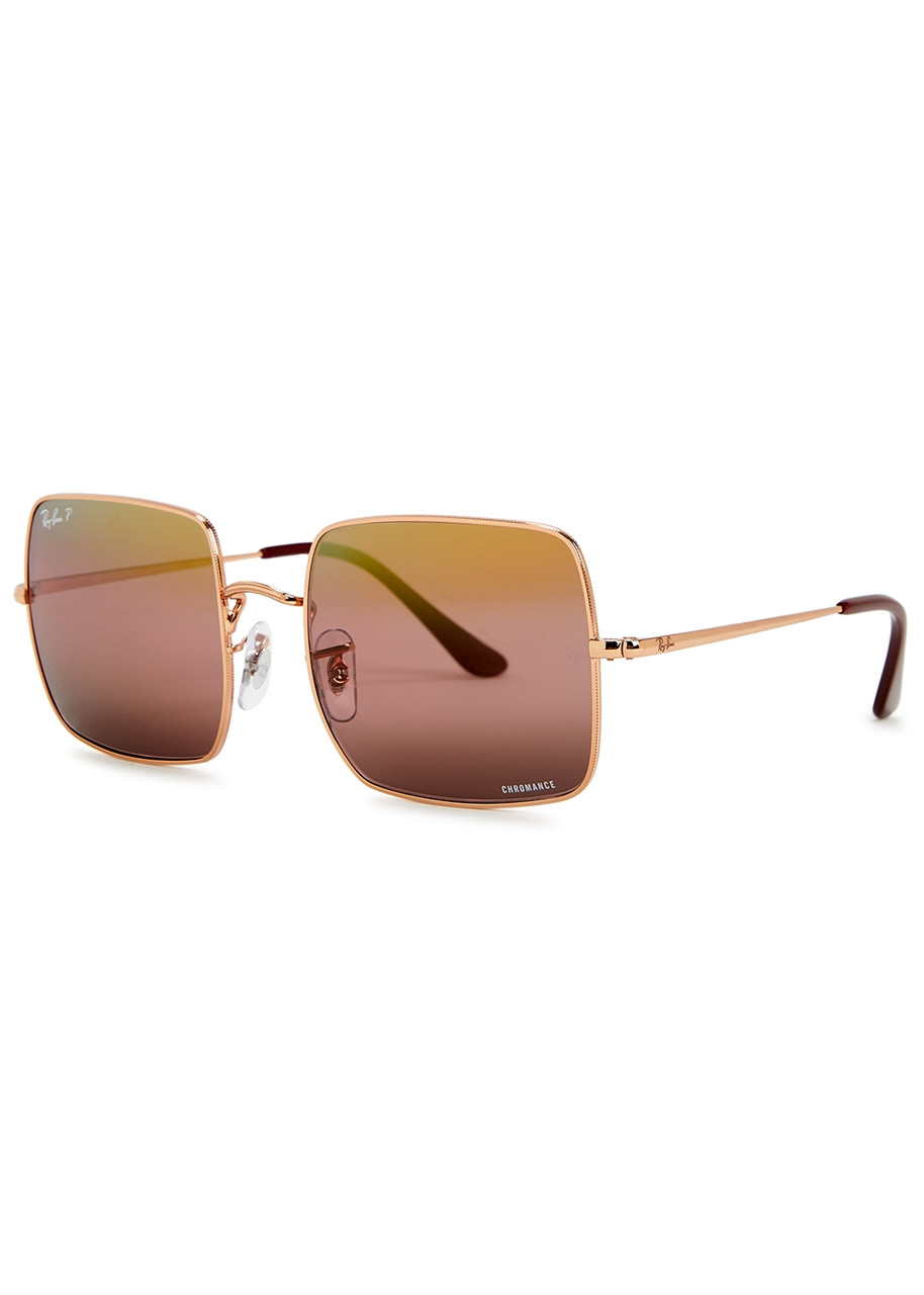 Ray-Ban Square-frame Sunglasses, Designer Sunglasses, Pink Frame
