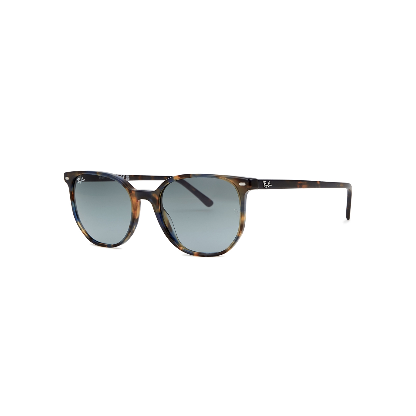 Ray-Ban Tortoiseshell Wayfarer Sunglasses, Sunglasses, Blue Lenses - Yellow