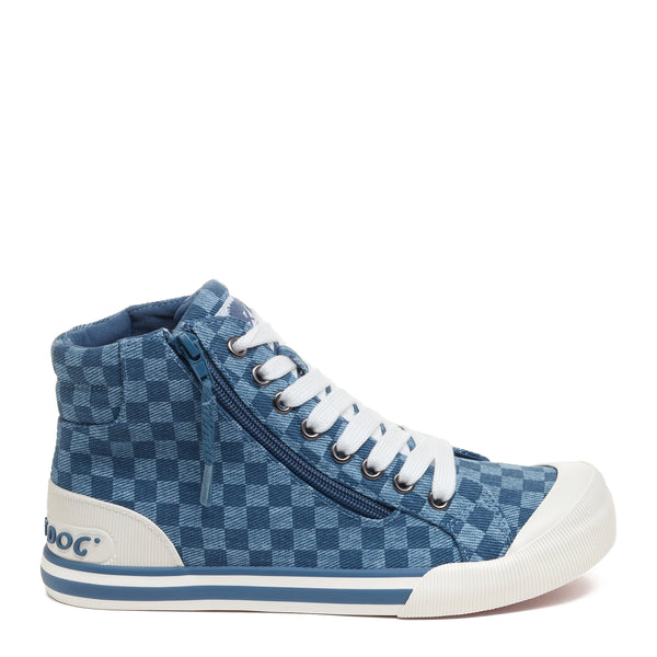 Rocket Dog Jazzin Blue Checkered High Top Trainers