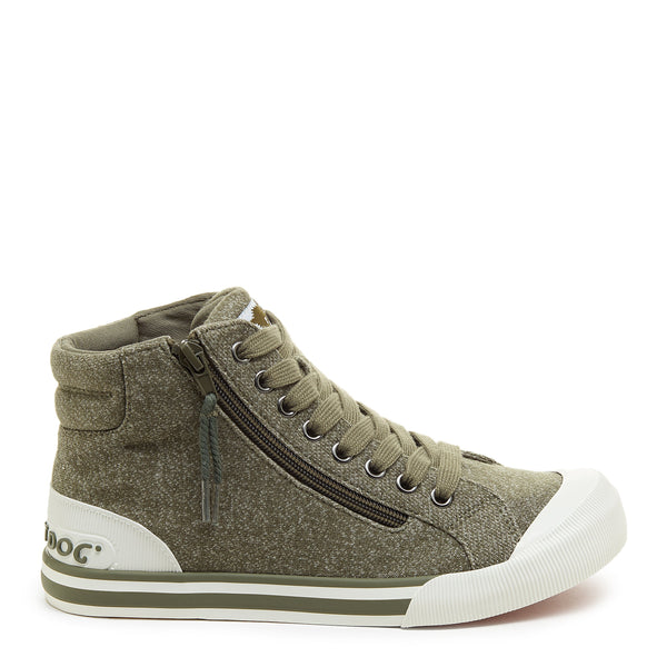 Rocket Dog Jazzin Olive Jersey High Top Trainers