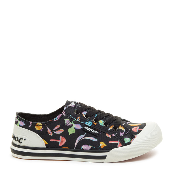 Rocket Dog Jazzin Recycled Black Cotton Trainers