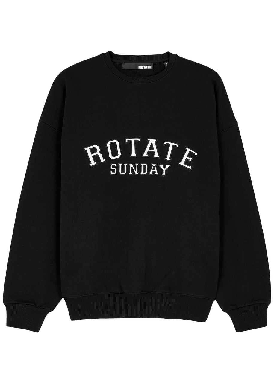 Rotate Sunday Classic Logo-embroidered Cotton Sweatshirt - Black - XS