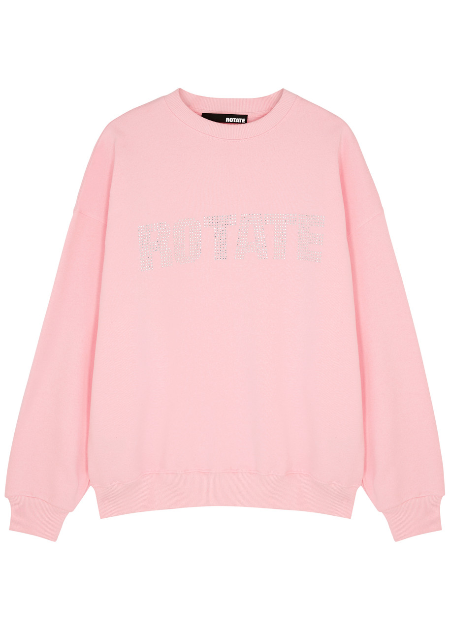 Rotate Sunday Logo-embellished Cotton Sweatshirt - Light Pink - L