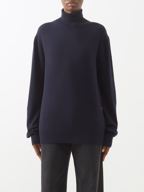 The Row - Ciba Roll-neck Cashmere Sweater - Womens - Navy