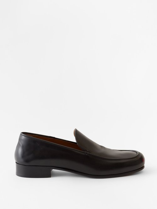 The Row - Flynn Leather Loafers - Womens - Black