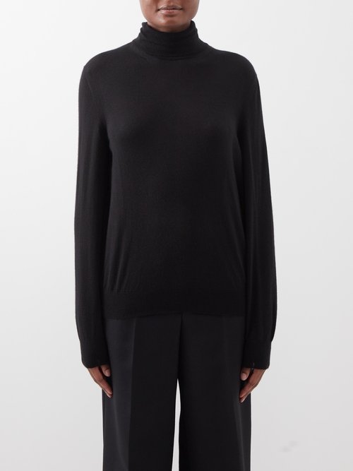 The Row - Lambeth Cashmere Roll-neck Sweater - Womens - Black