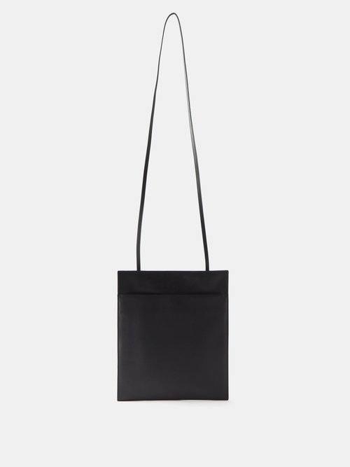 The Row - Large Leather Cross-body Bag - Mens - Black