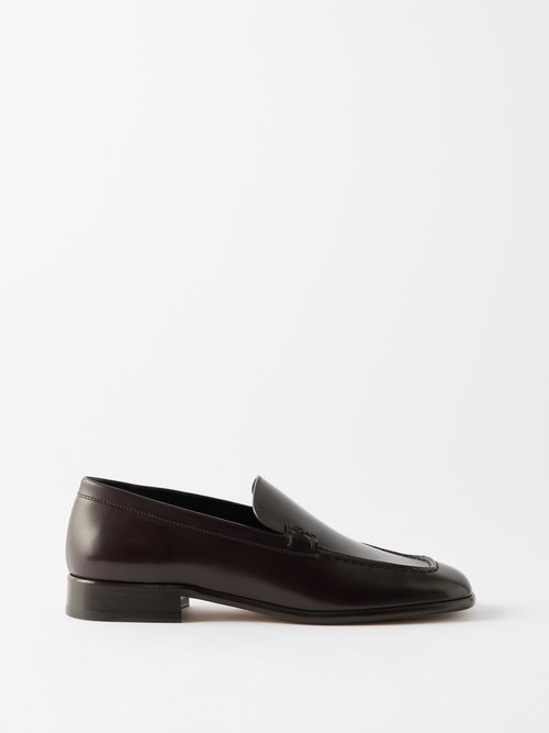 The Row - Mensy Leather Loafers - Womens - Bordeaux