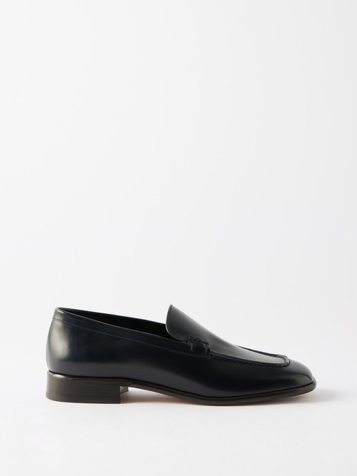 The Row - Mensy Leather Loafers - Womens - Navy