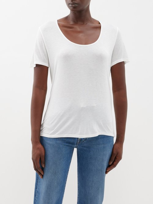 The Row - Stilton Scoop-neck Jersey T-shirt - Womens - White