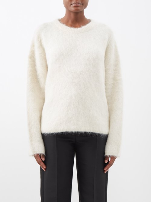 Toteme - Boxy Alpaca-blend Sweater - Womens - Cream