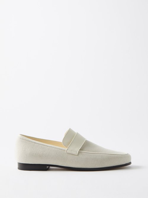 Toteme - Canvas Penny Loafers - Womens - Off White