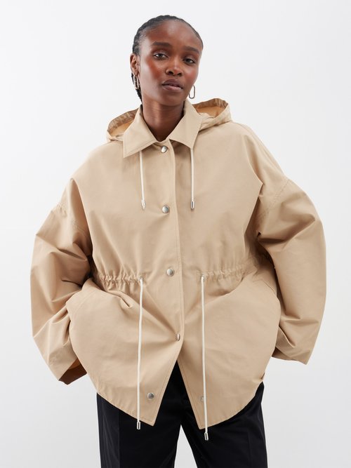 Toteme - Hooded Drawcord-waist Cotton-blend Parka - Womens - Camel