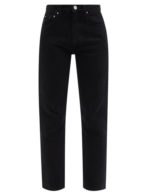 Toteme - Twisted-seam Cropped Jeans - Womens - Black