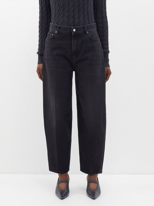 Toteme - Wide-leg Organic-cotton Jeans - Womens - Black