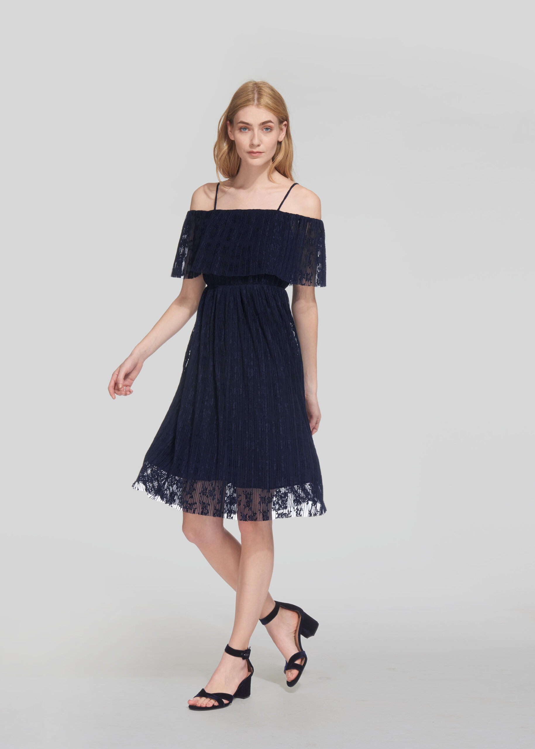 Whistles Women's Off Shoulder Pleated Dress