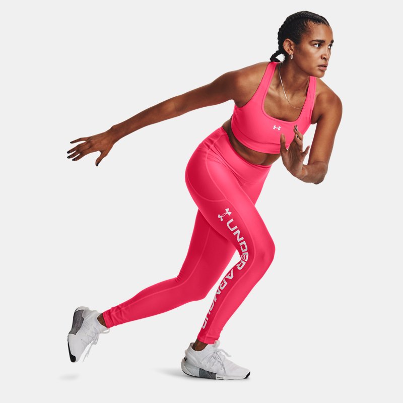 Women's HeatGear® Full-Length Leggings Pink Shock / White XL