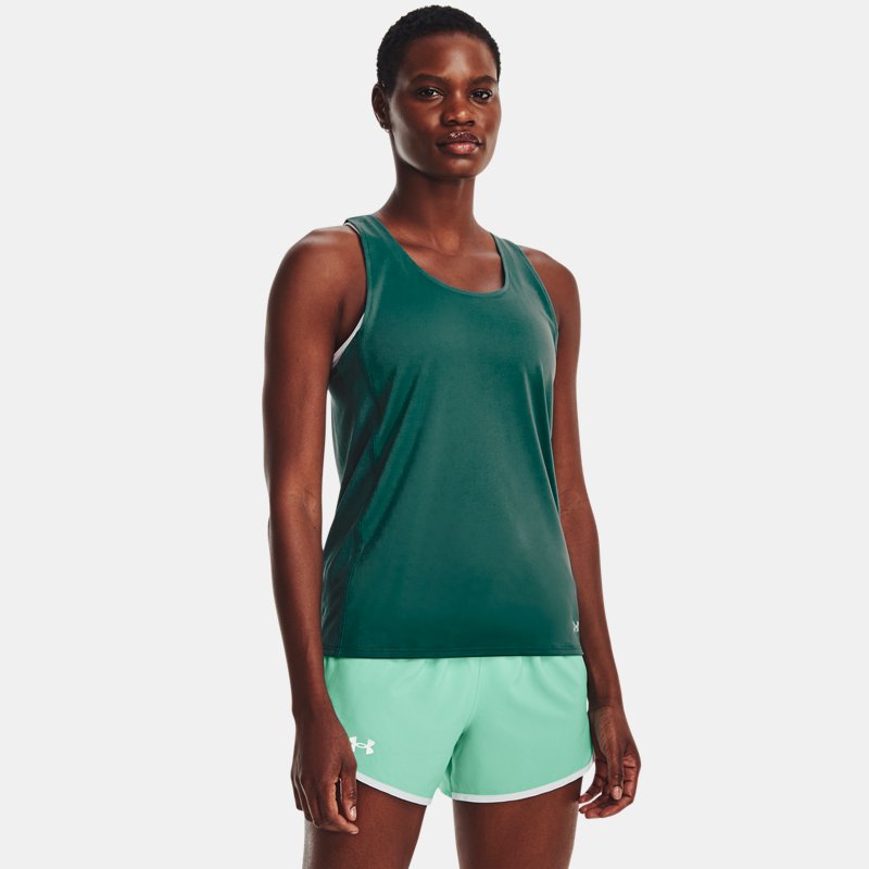 Women's Under Armour Fly-By Tank Coastal Teal / Coastal Teal / Reflective XS
