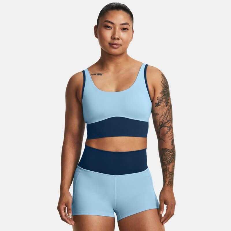 Women's Under Armour Meridian Fitted Crop Tank Blizzard / Varsity Blue S