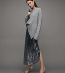 AllSaints Selena Asymmetric Wool Blend Jumper