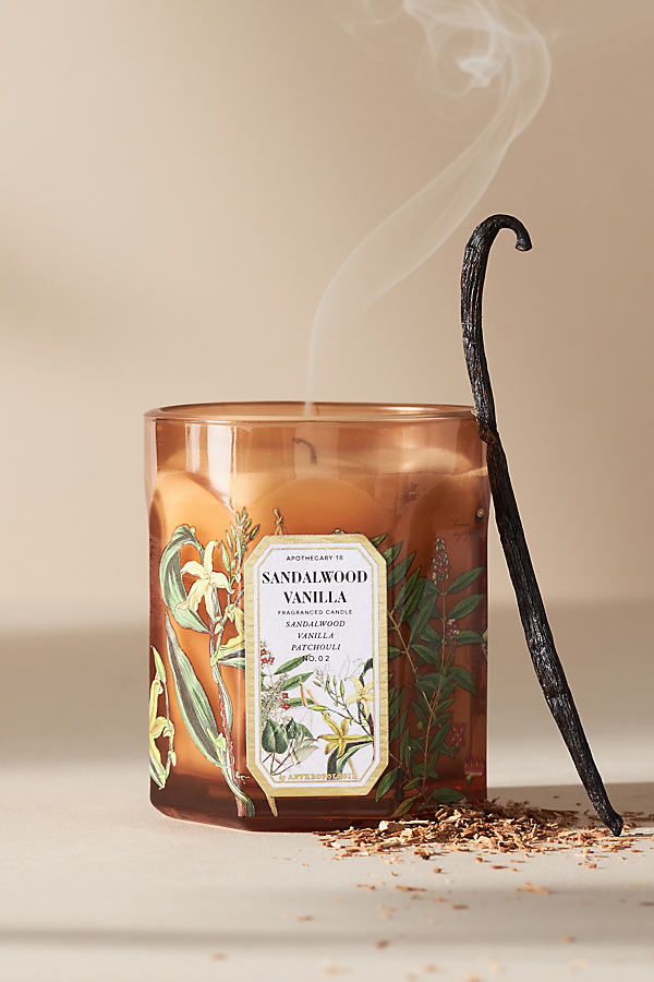 Apothecary 18 Small Sandalwood & Vanilla Glass Candle