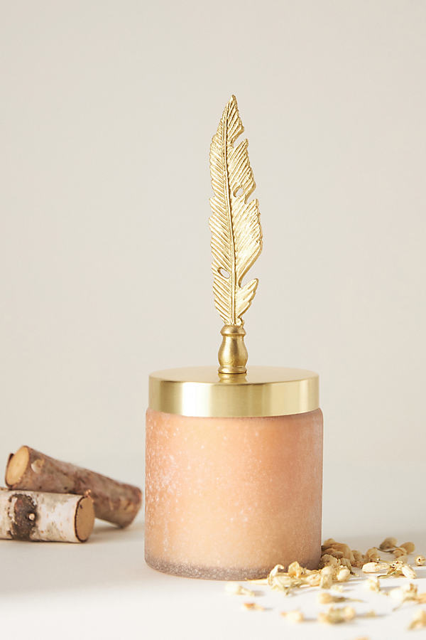 Birchwood & Cashmere Feather-Lid Jar Candle