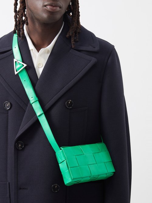 Bottega Veneta - Cassette Intrecciato-leather Cross-body Bag - Mens - Green