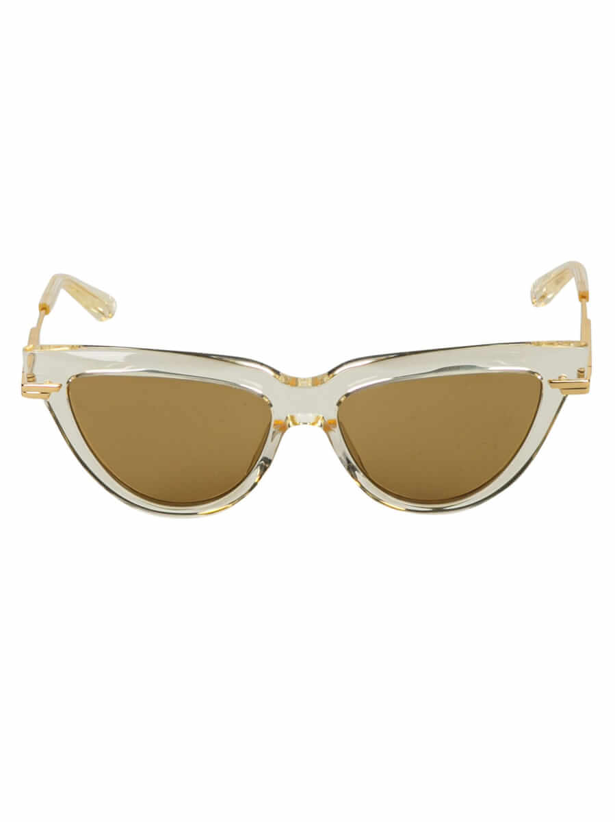 Bottega Veneta Eyewear Clear Frame Cat-Eye Sunglasses