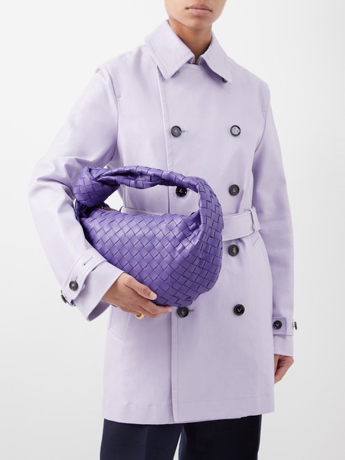 Bottega Veneta - Jodie Teen Intrecciato-leather Shoulder Bag - Womens - Purple