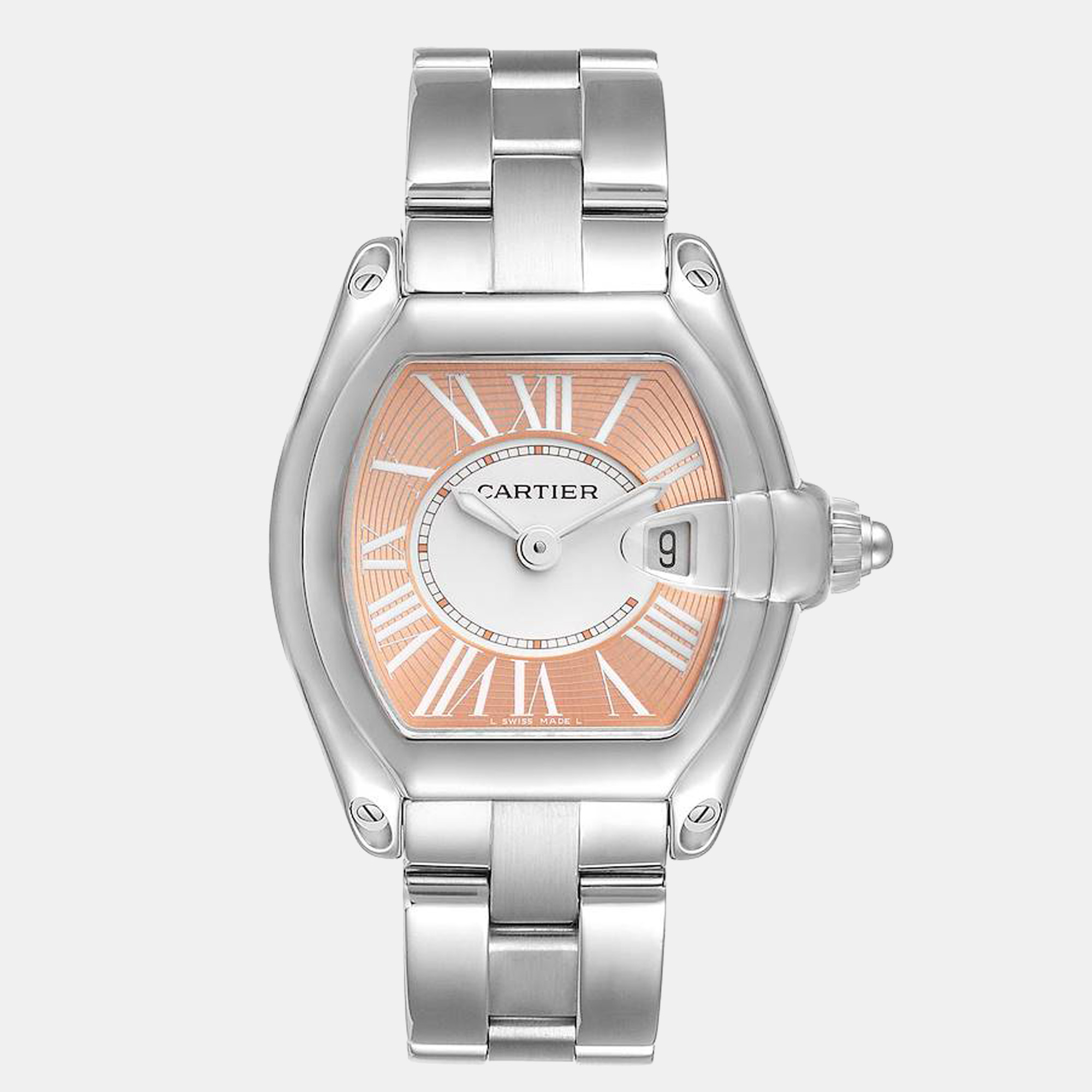 Cartier Coral Stainless Steel Roadster W62054V3 Women's Wristwatch 30 mm
