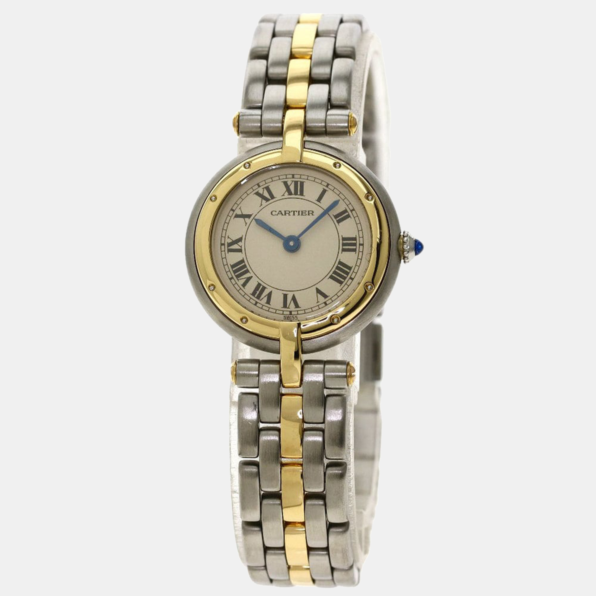 Cartier Ivory 18K Yellow Gold And Stainless Steel Panthere Quartz Women's Wristwatch 23.5 mm