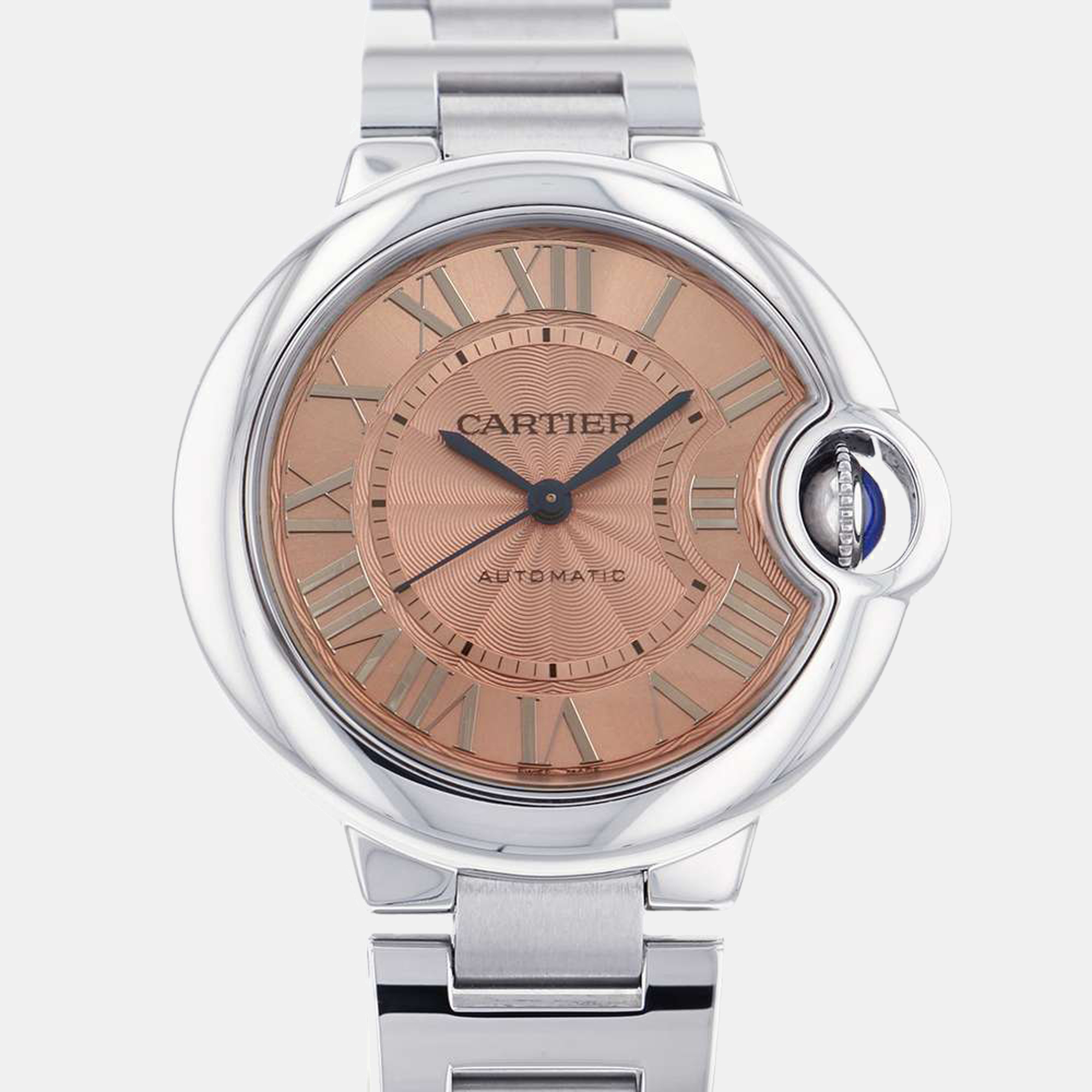 Cartier Pink Stainless Steel Ballon Bleu W6920100 Women's Wristwatch 33 mm