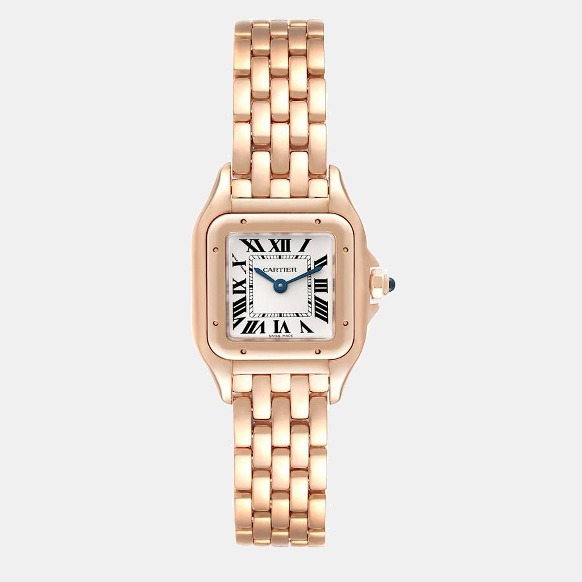 Cartier Silver 18K Rose Gold Panthere WGPN0006 Women's Wristwatch 22 mm