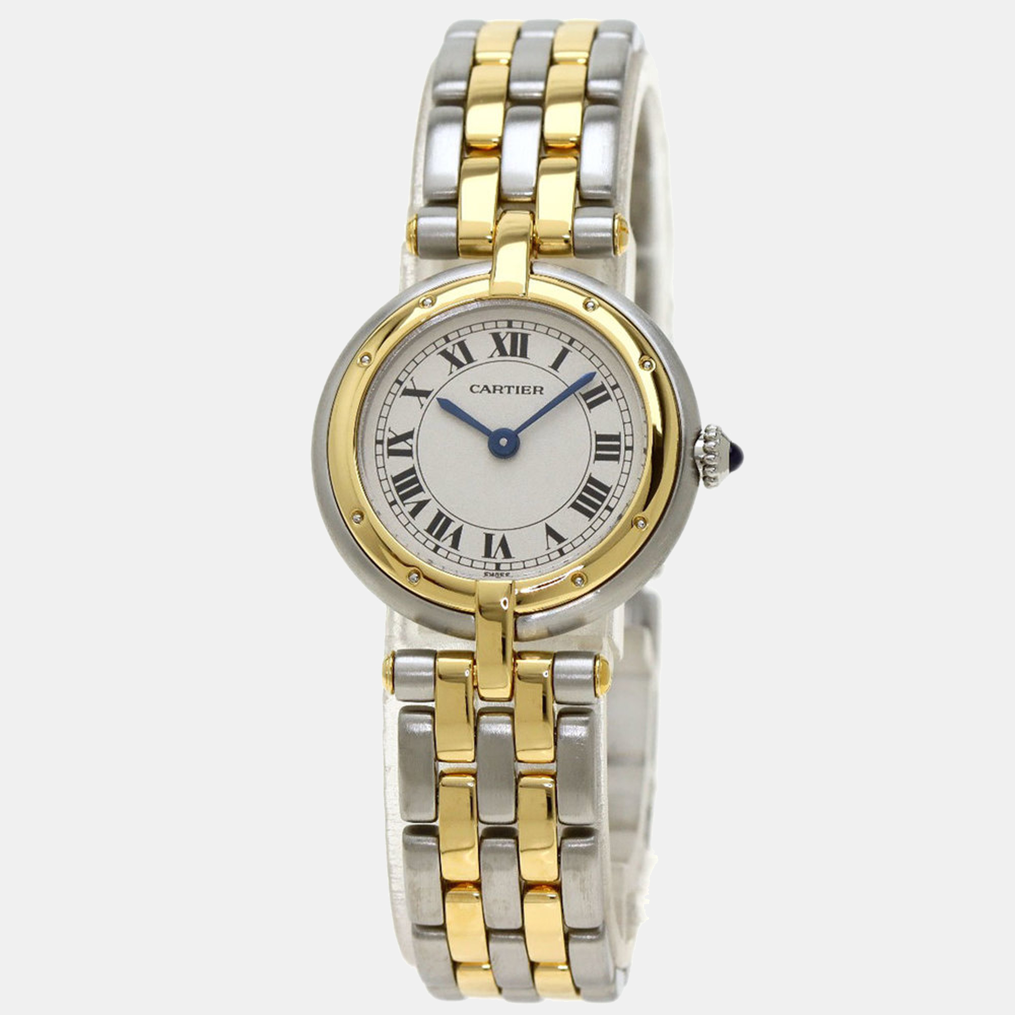 Cartier Silver 18K Yellow Gold And Stainless Steel Panthere Cougar Quartz Women's Wristwatch 24 mm