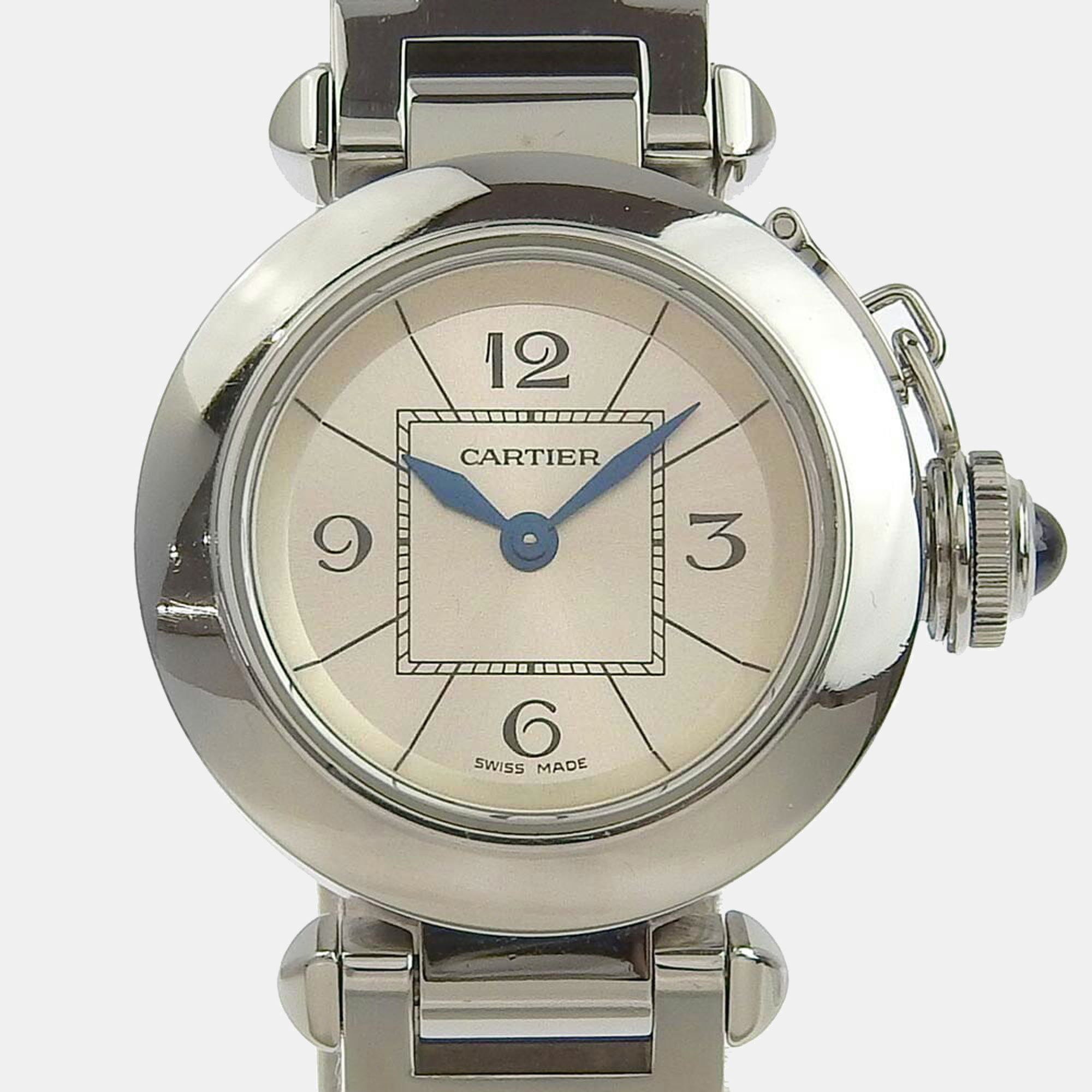 Cartier Silver Stainless Steel Miss Pasha W3140007 Women's Wristwatch 28 mm