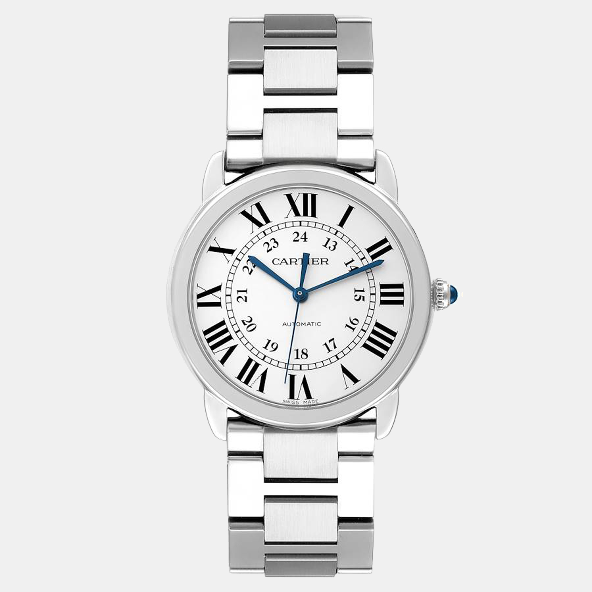 Cartier Silver Stainless Steel Ronde Solo WSRN0012 Women's Wristwatch 36 mm
